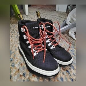 Dr. Martens Black Quilted Boots with Orange Laces Women's Size 7